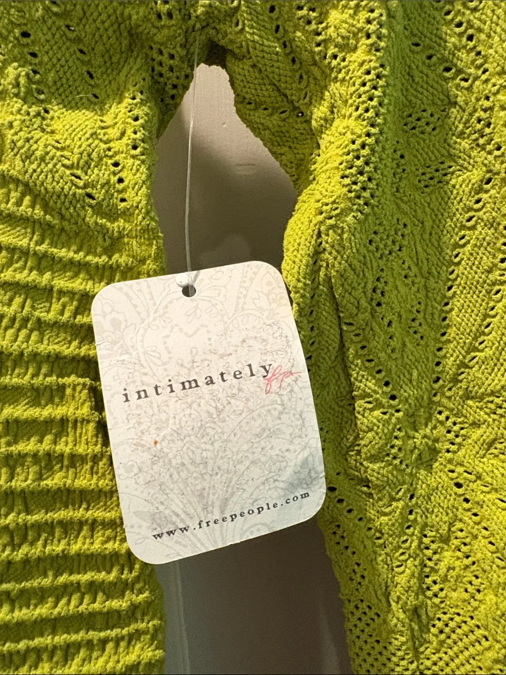 Free People Lime Green Long Sleeve Knit Top